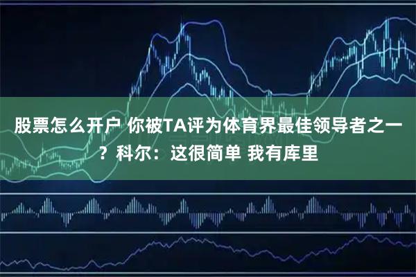 股票怎么开户 你被TA评为体育界最佳领导者之一？科尔：这很简单 我有库里